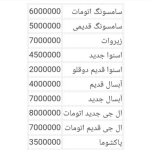هزینه تعمیرات ماشین لباسشویی